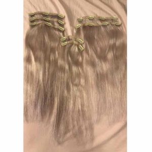 Bellami 18 in. Ash blonde clip in hair extensions